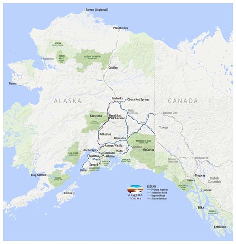 alaska tourist attractions map.